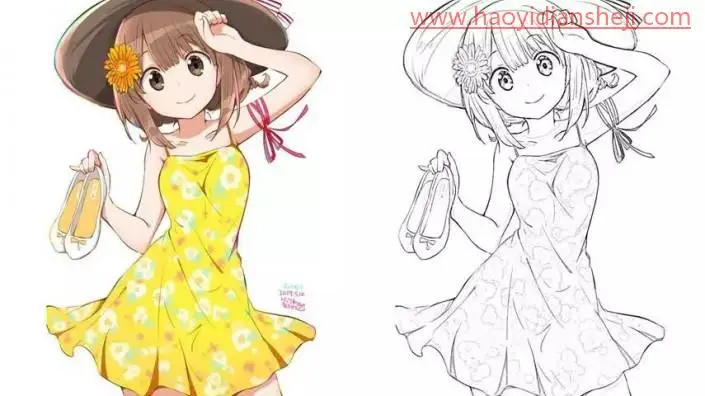 线稿教程，通过PS给喜欢的漫画提取出线稿_www.haoyidiansheji.com