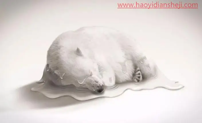 创意合成，合成制作一幅融化的北极熊_www.haoyidiansheji.com