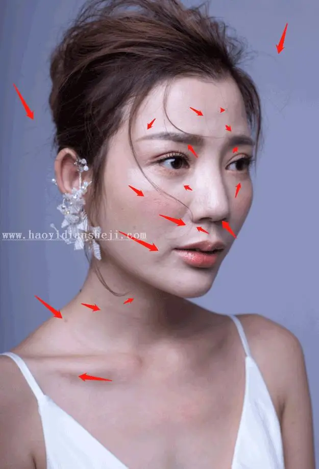 皮肤精修，用PS打造干净透亮的人物妆面造型_www.haoyidiansheji.com