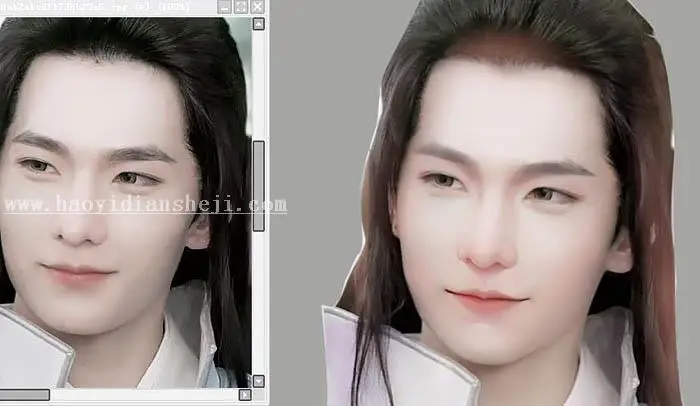 转手绘，分享制作古装转手绘思路_www.haoyidiansheji.com