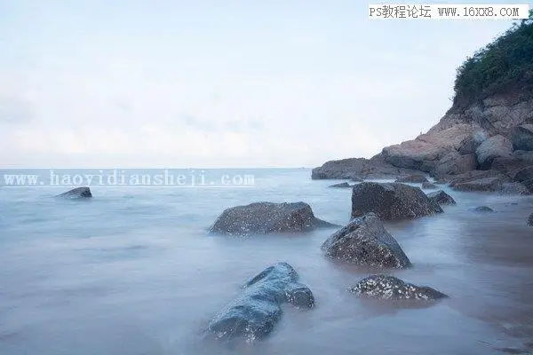 风光照片，用PS调出通透的海景照片_www.haoyidiansheji.com