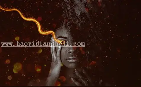 海报合成，用PS合成魔女喷火眼球照片_www.haoyidiansheji.com