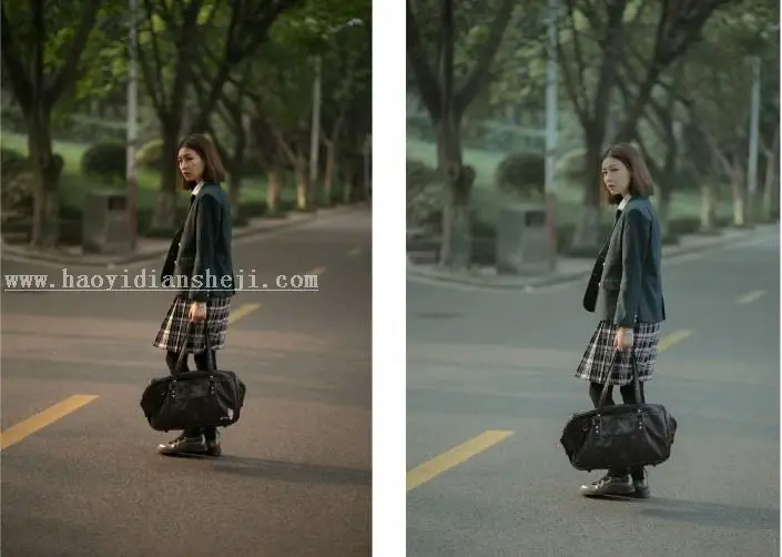 胶片色，通过PS调出日系JK制服电影胶片色_www.haoyidiansheji.com