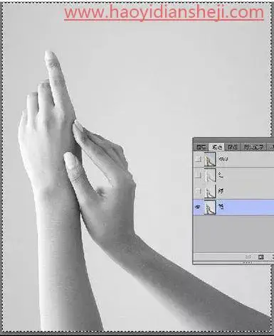 液体效果，通过PS把手制作成蓝色液体效果_www.haoyidiansheji.com