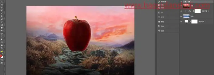 创意合成，合成森林里的苹果童话屋_www.haoyidiansheji.com