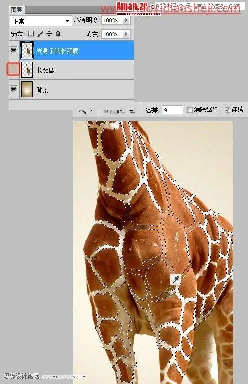 创意合成，通过PS制作一幅创意的长颈鹿熨衣服的创意图片_www.haoyidiansheji.com