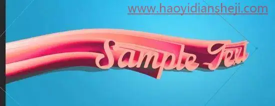 立体字，通过PS制作色彩缤纷拖尾立体字效果_www.haoyidiansheji.com