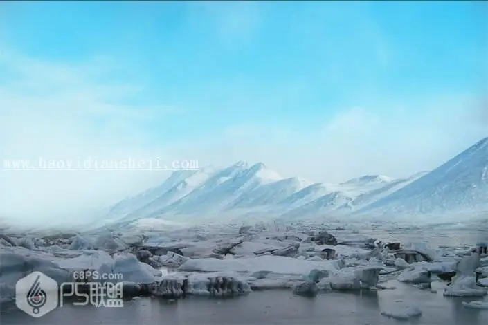 冰雪效果，制作结冰的冰块鱼效果_www.haoyidiansheji.com