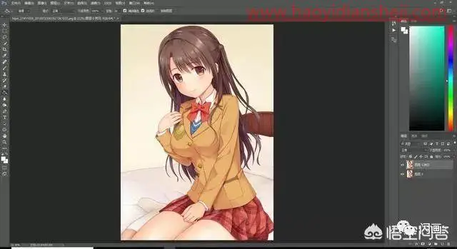 提取线稿，提取动漫人物的线稿_www.haoyidiansheji.com