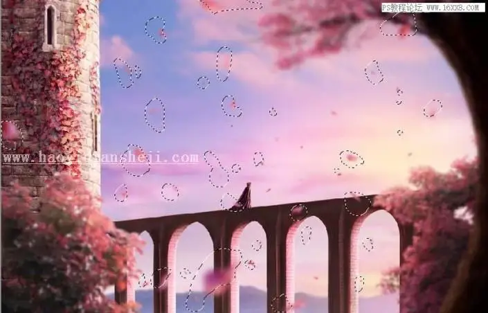 场景合成，用PS合成一副梦幻的二次元场景_www.haoyidiansheji.com