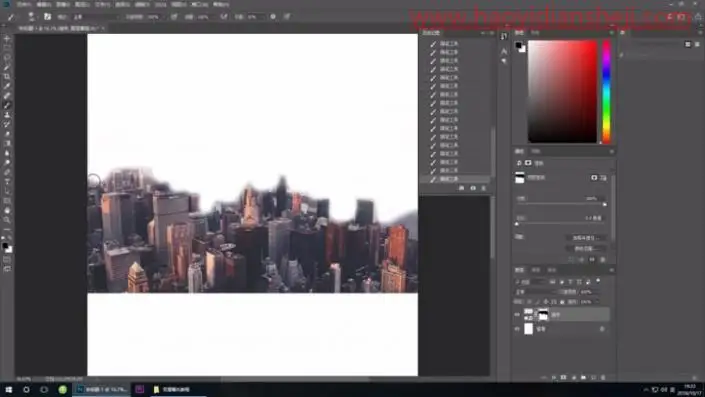 海报制作，制作人与高楼结合的多重人像海报_www.haoyidiansheji.com