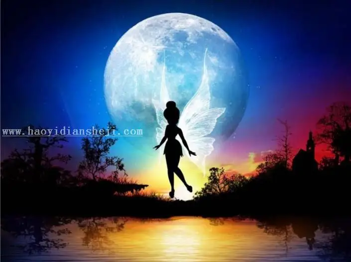 场景合成，用PS合成一个梦幻精灵壁纸图案_www.haoyidiansheji.com