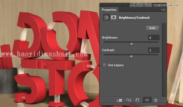 3D字体，通过PS制作红色积木立体文字图片_www.haoyidiansheji.com