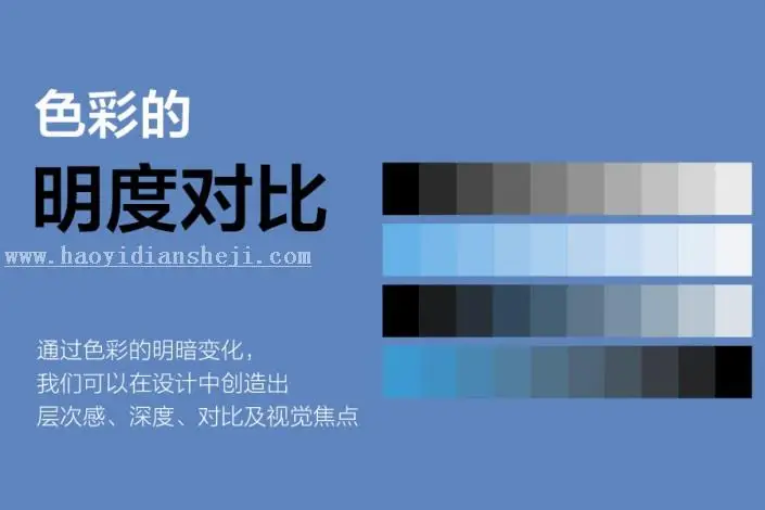 教程使用，PS的色彩的明度对比_www.haoyidiansheji.com