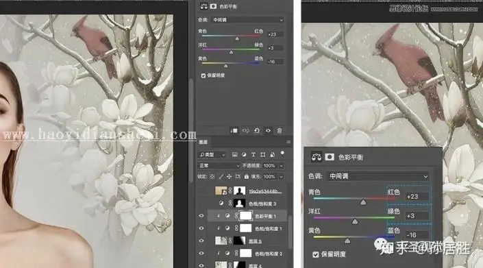 工笔画，用PS实例讲解中国风工笔画人像后期修图_www.haoyidiansheji.com