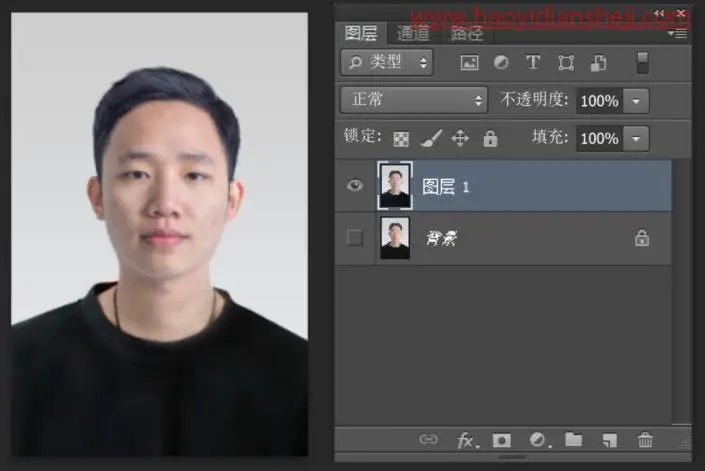 证件照，超级容易上手的一寸标准证件换背景及排版_www.haoyidiansheji.com