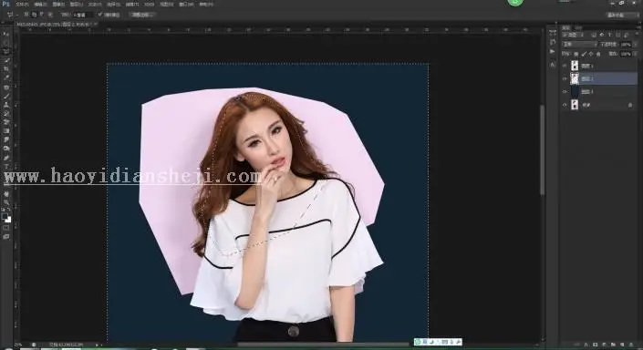 工具抠图，教大家用背景橡皮擦抠头发丝_www.haoyidiansheji.com