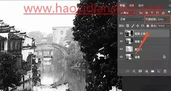 水墨画，制作江南水乡诗情画意的水墨画_www.haoyidiansheji.com