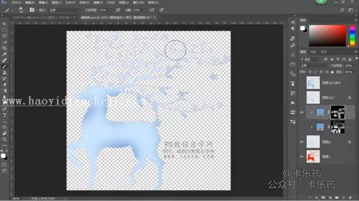 转手绘，用PS加AI制作一只多边形唯美星空鹿_www.haoyidiansheji.com
