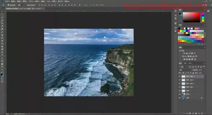 动图制作，把海景照片制作成动态的大海海浪效果_www.haoyidiansheji.com
