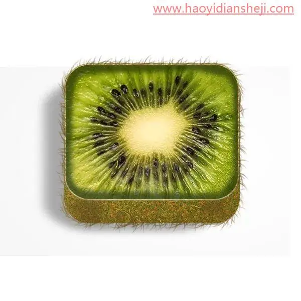 图标设计，在ps中制作一款可爱的猕猴桃图标_www.haoyidiansheji.com