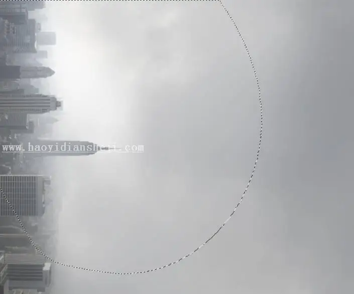 创意合成，合成在城市间荡秋千的超现实场景_www.haoyidiansheji.com