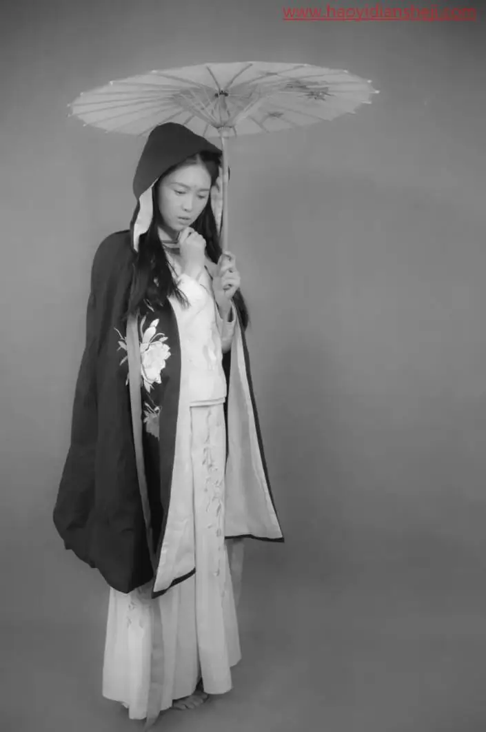 工笔画，给数码人像照片打造工笔画古风效果_www.haoyidiansheji.com