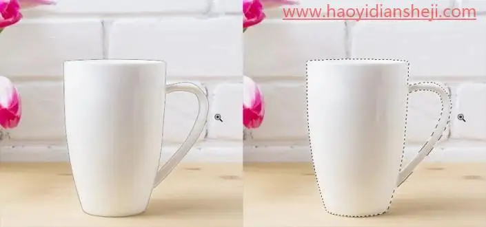 抠杯子，简单的抠取杯子的详细步骤_www.haoyidiansheji.com
