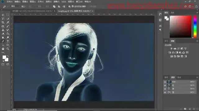 抠发丝，用PS中的蒙版给人物进行快速抠头发_www.haoyidiansheji.com