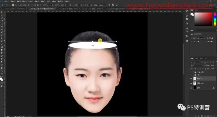 切割效果，给人物头部制作创意切割效果_www.haoyidiansheji.com