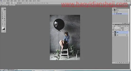 素描效果，在ps中制作真实又漂亮的彩铅素描照片_www.haoyidiansheji.com