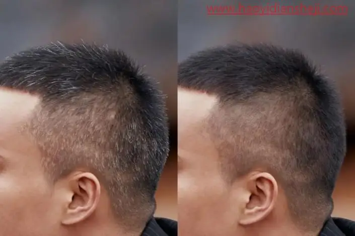 头发效果，快速给白发变成黑发_www.haoyidiansheji.com