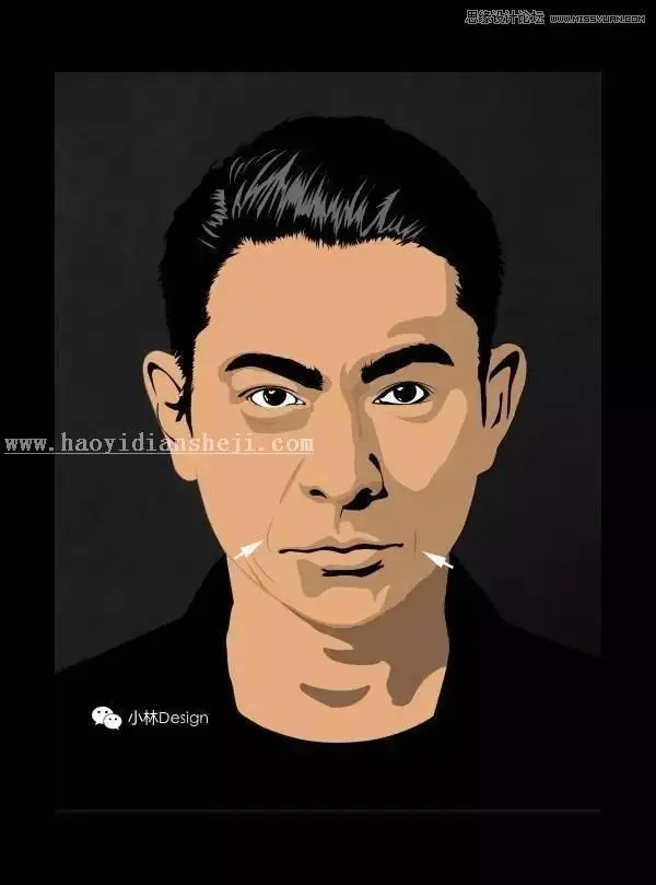 矢量效果，用PS把刘德华的照片变成矢量图_www.haoyidiansheji.com