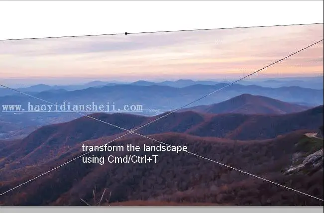 场景合成，在ps中建造一个完美女孩儿看日落的场景_www.haoyidiansheji.com
