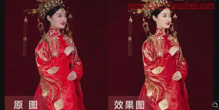 产品精修，在PS给嫁衣进行精细修图_www.haoyidiansheji.com