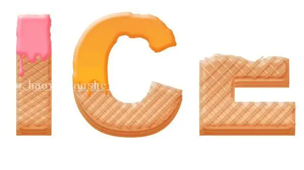 饼干字，用ps创建一个令人垂涎欲滴的冰淇淋文字_www.haoyidiansheji.com