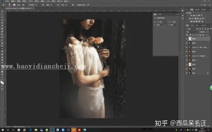 人像后期，用PS营造朦胧复古私房照片_www.haoyidiansheji.com