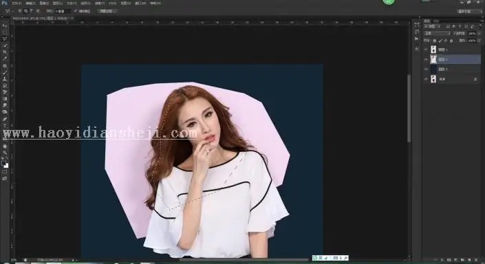 工具抠图，教大家用背景橡皮擦抠头发丝_www.haoyidiansheji.com