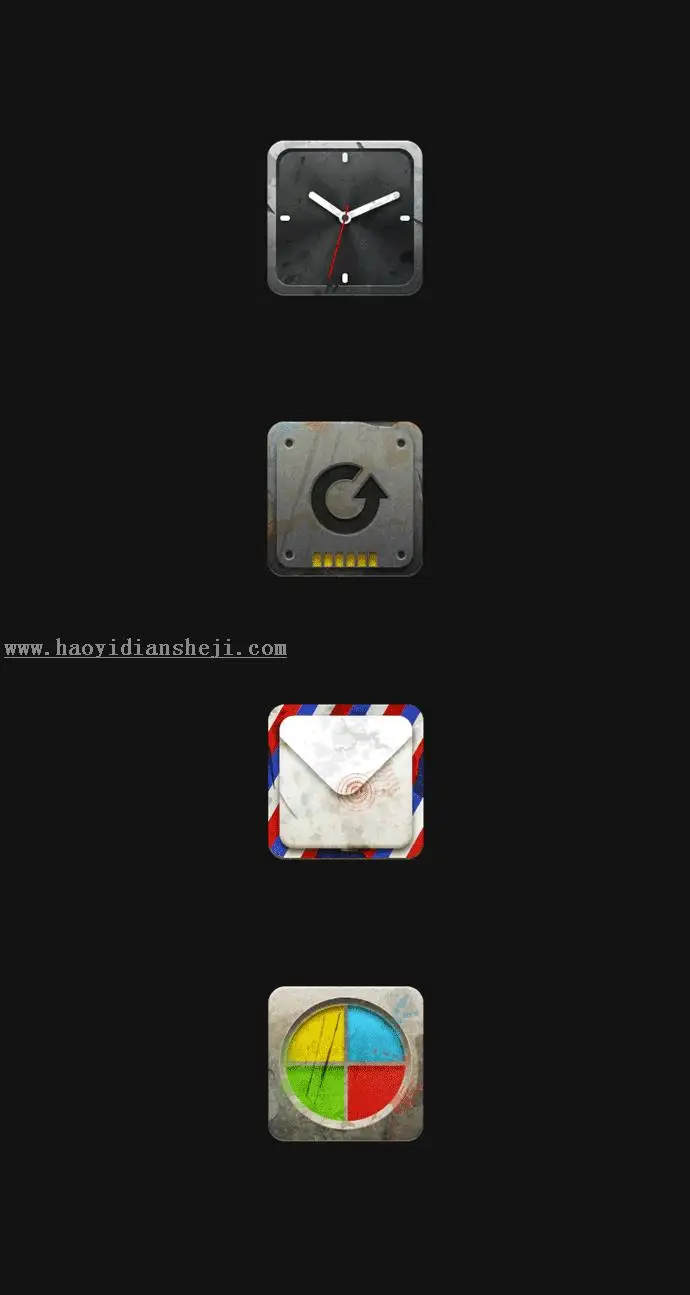 UI图标教程，在PS中绘制一枚炫酷的钟表图标_www.haoyidiansheji.com
