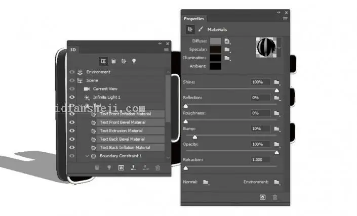 3D功能，通过PS的3D功能制作沙发上的靠枕_www.haoyidiansheji.com