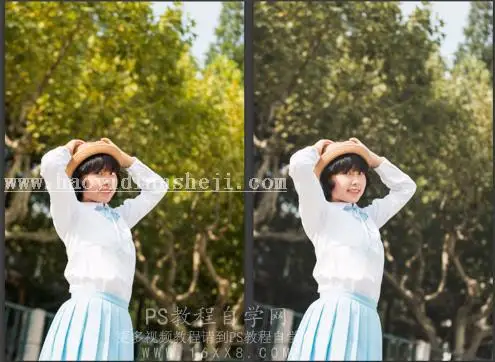 日系色，用LR和PS调出室外人像日系色调_www.haoyidiansheji.com