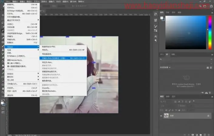 排版教程，把神仙姐姐刘亦菲的照片做成创意九宫格图片_www.haoyidiansheji.com
