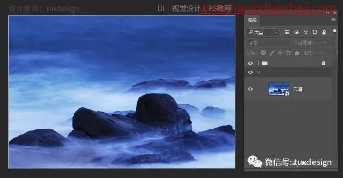 场景合成，通过PS合成一幅人物举头望明月的诗意场景_www.haoyidiansheji.com