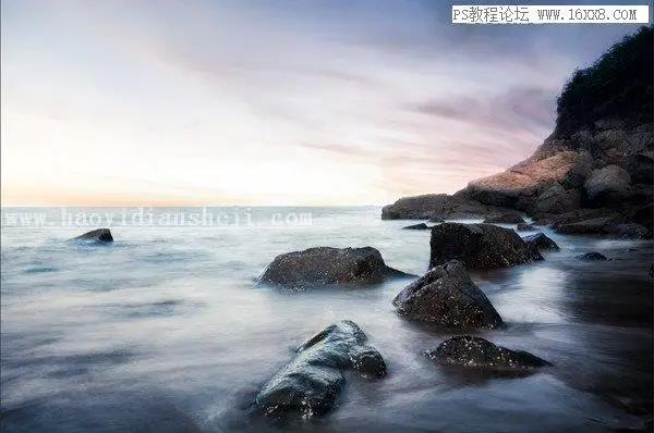 风光照片，用PS调出通透的海景照片_www.haoyidiansheji.com