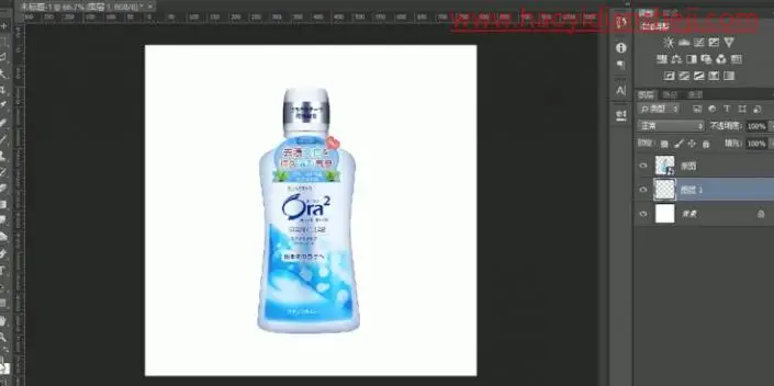 产品修图，给漱口水营造一种夏日清凉感_www.haoyidiansheji.com
