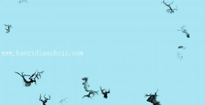 国画效果，用PS制作一张梅花雪景图_www.haoyidiansheji.com
