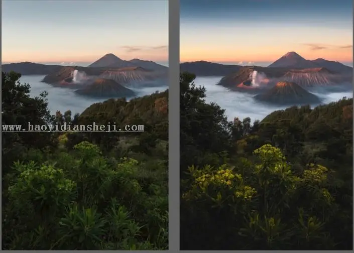 风景后期，用滤镜给照片添加一种金黄秋色效果_www.haoyidiansheji.com