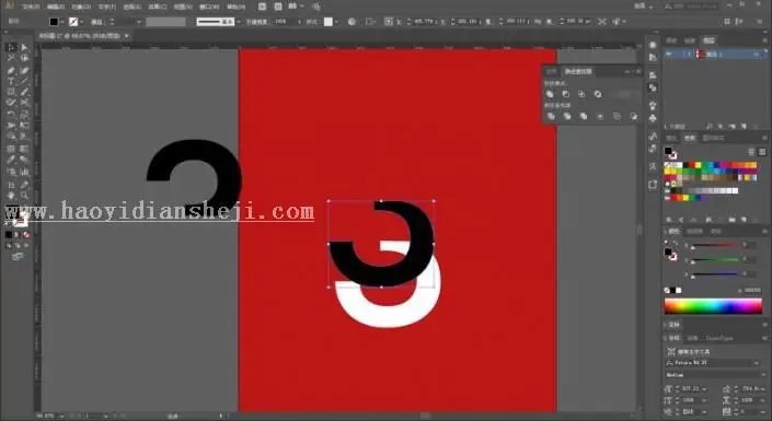 海报教程，用PS制作一款波纹数字海报_www.haoyidiansheji.com