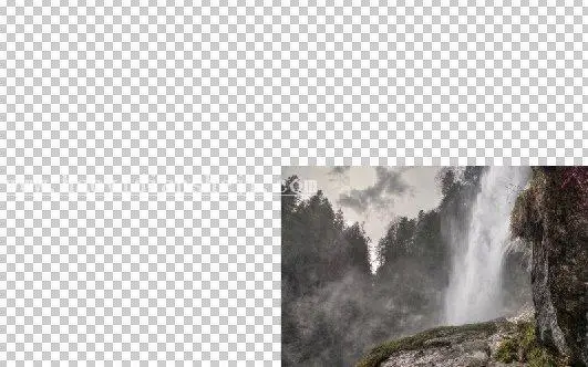 场景合成，合成一张深山瀑布风景照片_www.haoyidiansheji.com