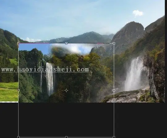 场景合成，合成一张深山瀑布风景照片_www.haoyidiansheji.com